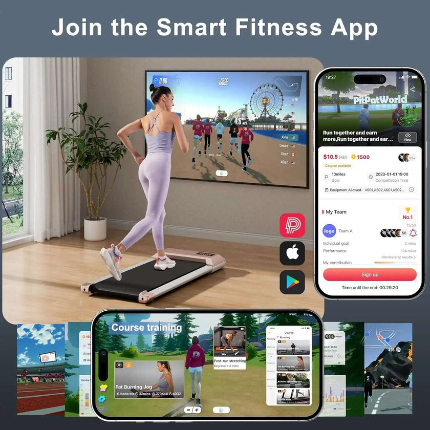 Under Desk Walking Pad Treadmill - Portable, Quiet, and Smart Fitness Solution for Home & Office