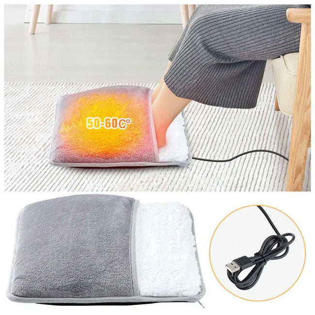 Winter Electric Foot Heating Pad - USB Powered, Soft Plush Thermal Blanket