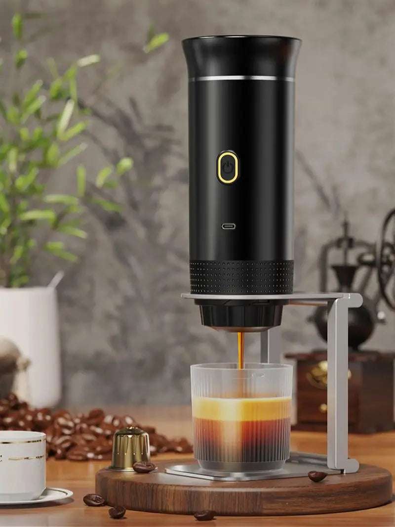 Wireless Electric Portable Espresso Coffee Machine - 3-in-1 Capsule Powder Travel Coffee Maker for Car & Home Camping