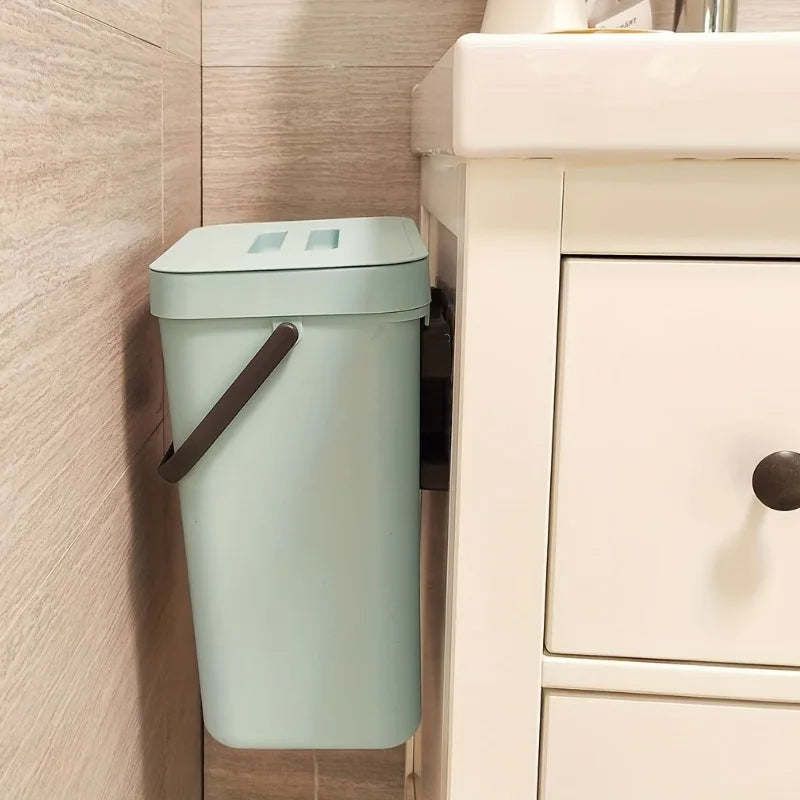 Space-Saving Quiet-Close Trash Can - 3/5L, Eco-Friendly Sealed Bin for Kitchen & Office - TheWellBeing4All