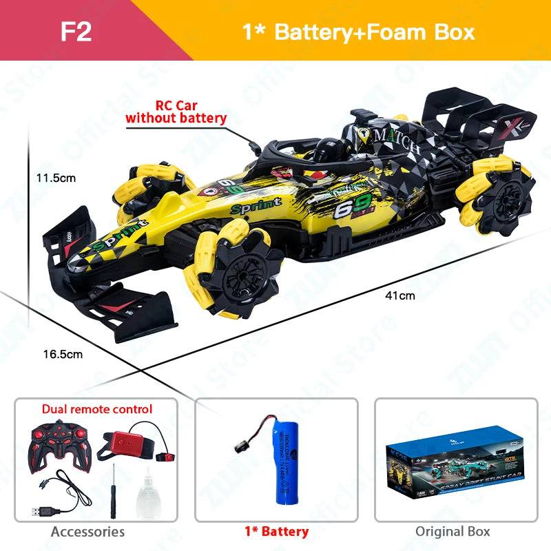 Car With Music Led Lights 2.4G Glove Gesture Radio Remote Control Stunt Cars 4WD Electric - TheWellBeing4All
