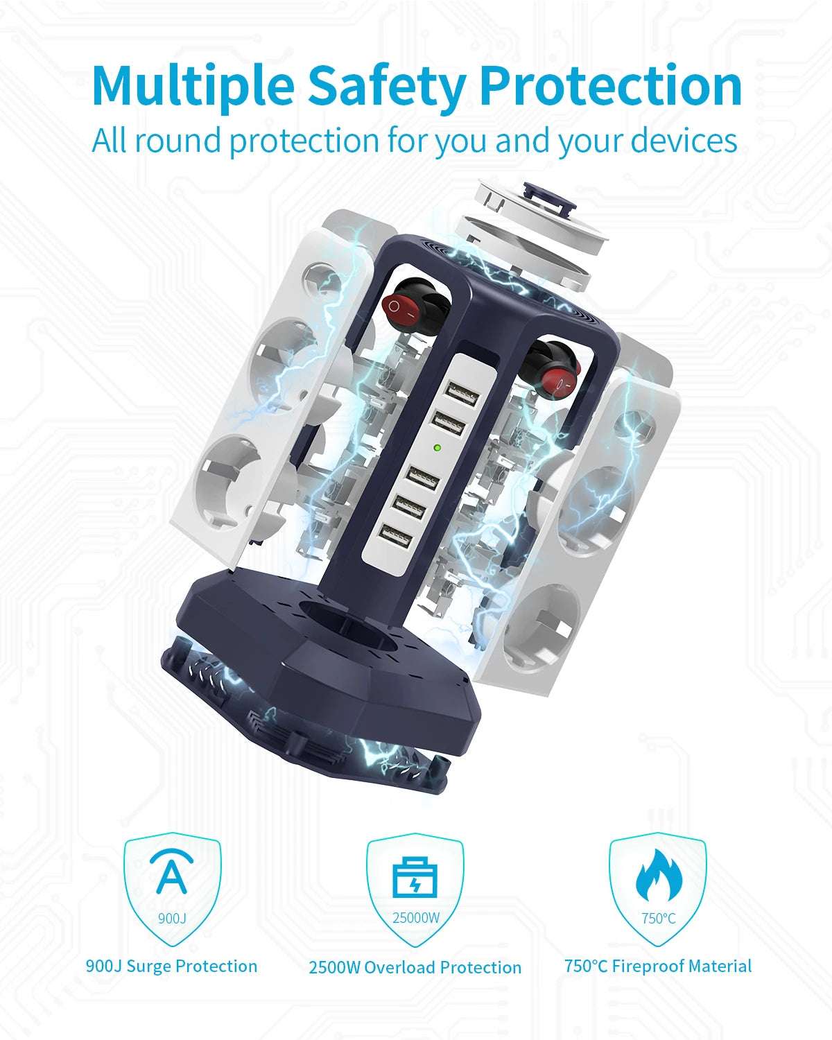 Transform Your Power Management with Smart Socket Tower