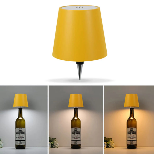 Wireless LED Wine Bottle Light Vases – Rechargeable Battery Operated, Touch Control, 3 Colors, Portable Decor - TheWellBeing4All