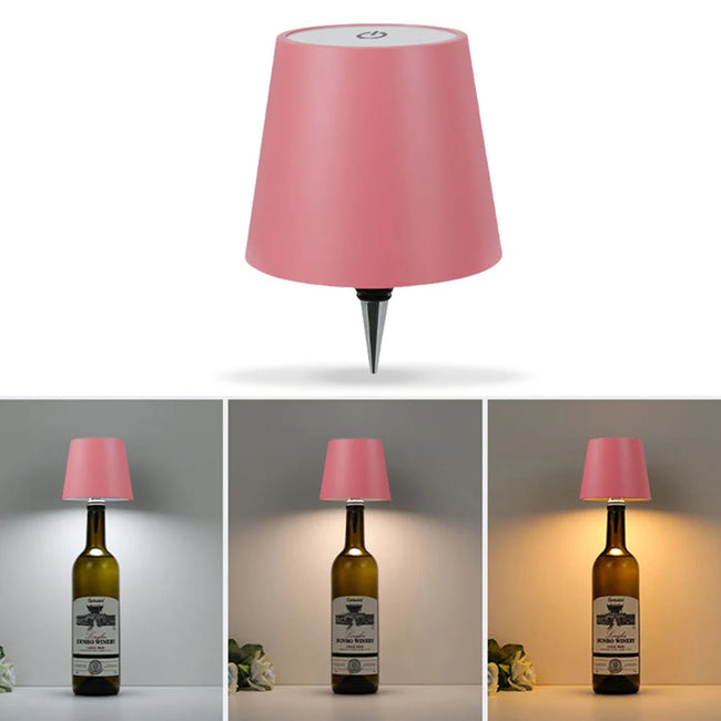 Wireless LED Wine Bottle Light Vases – Rechargeable Battery Operated, Touch Control, 3 Colors, Portable Decor - TheWellBeing4All