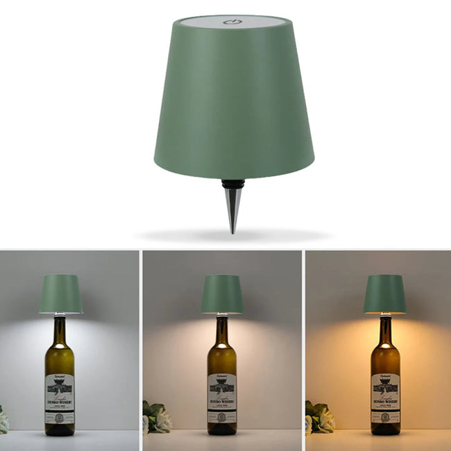 Wireless LED Wine Bottle Light Vases – Rechargeable Battery Operated, Touch Control, 3 Colors, Portable Decor - TheWellBeing4All