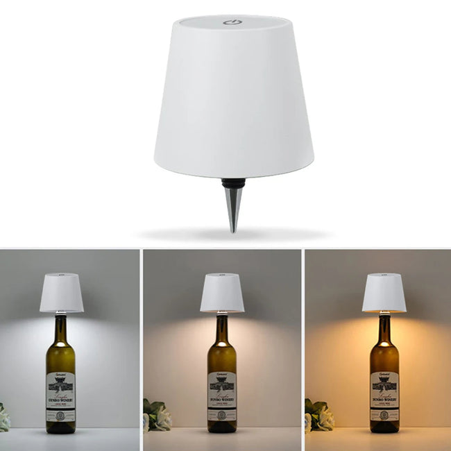 Wireless LED Wine Bottle Light Vases – Rechargeable Battery Operated, Touch Control, 3 Colors, Portable Decor - TheWellBeing4All