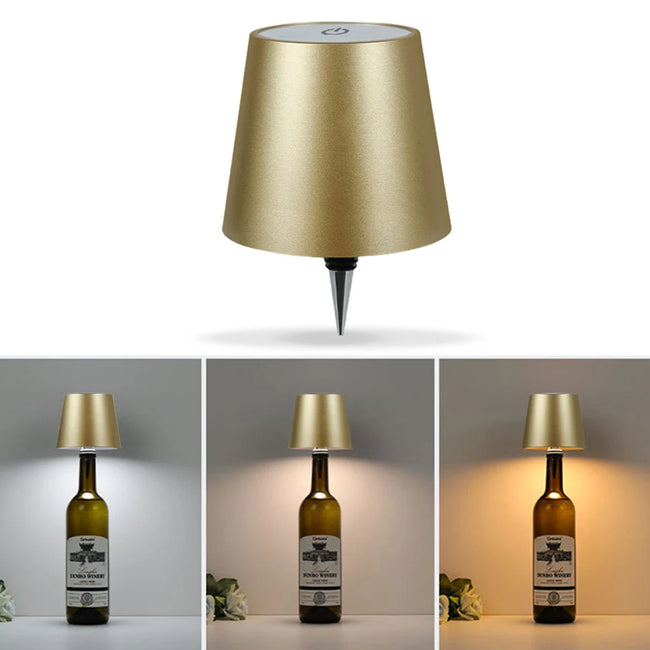 Wireless LED Wine Bottle Light Vases – Rechargeable Battery Operated, Touch Control, 3 Colors, Portable Decor - TheWellBeing4All