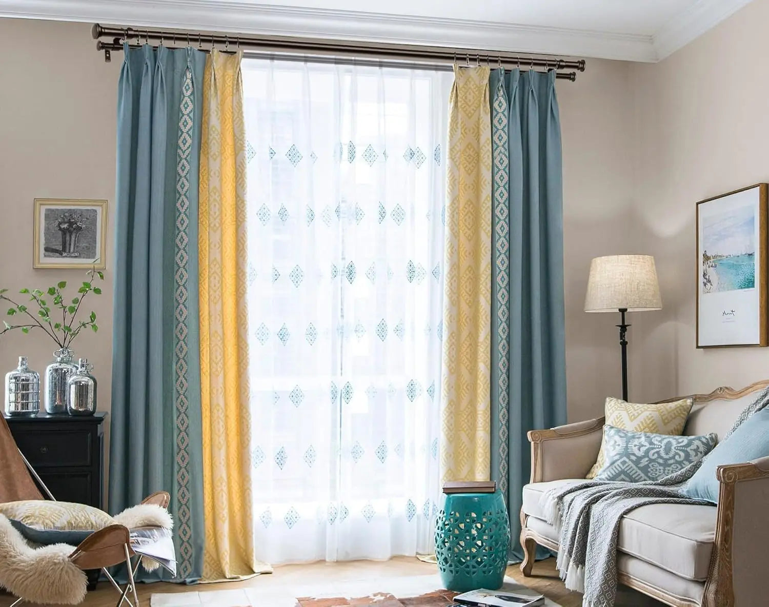 Adjustable Double Curtain Rod 36-72 Inch Heavy-Duty Telescoping Metal – 33lb Capacity, 3 Colors (Antique Bronze, Black, Silver) for Layered Blackout & Sheer Curtains - TheWellBeing4All