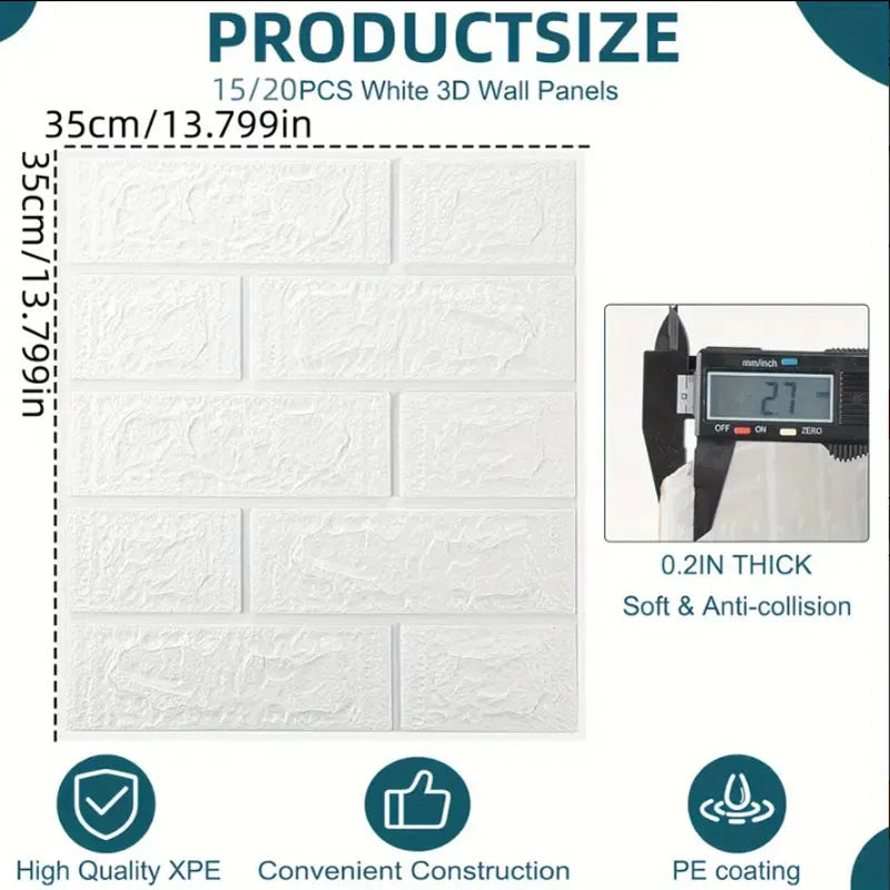 DIY 3D Brick Pattern Wall Stickers | Thickened, Soundproof, Waterproof, Moisture-proof - TheWellBeing4All