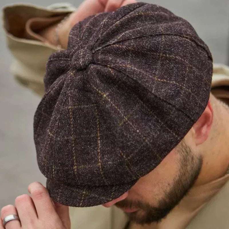 Vintage Tweed Peaky Blinders Beret Hat | Flat Peaked Cap | Casual Street Hat for Women and Men