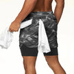 Men's Camo Running Double Layer Shorts: 2-in-1 Quick Dry, Breathable, Gym & Sports - TheWellBeing4All