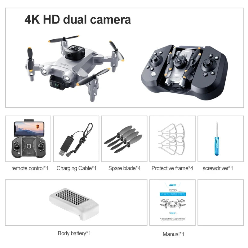 XIAOMI 4DRC V30 Mini Drone with Camera | HD 4K & 1080P FPV RC Drone | Five-Sided Obstacle Avoidance Helicopter Drone Toy - TheWellBeing4All