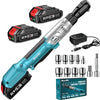 21V Cordless Ratchet Wrench – 90Nm Torque, 2x 2000mAh Batteries, LED Light (Car Repair & DIY Tool Kit) - TheWellBeing4All