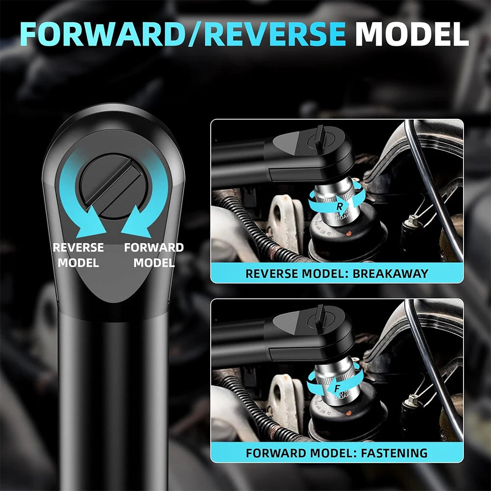 21V Cordless Ratchet Wrench – 90Nm Torque, 2x 2000mAh Batteries, LED Light (Car Repair & DIY Tool Kit) - TheWellBeing4All