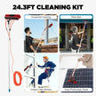 26ft Solar Panel Cleaning Kit – Telescopic Aluminum Pole with 65ft Hose, 180° Adjustable Brush Head for Windows & PV Panels (Lightweight, Universal Fit) - TheWellBeing4All