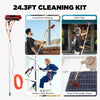 26ft Solar Panel Cleaning Kit – Telescopic Aluminum Pole with 65ft Hose, 180° Adjustable Brush Head for Windows & PV Panels (Lightweight, Universal Fit) - TheWellBeing4All