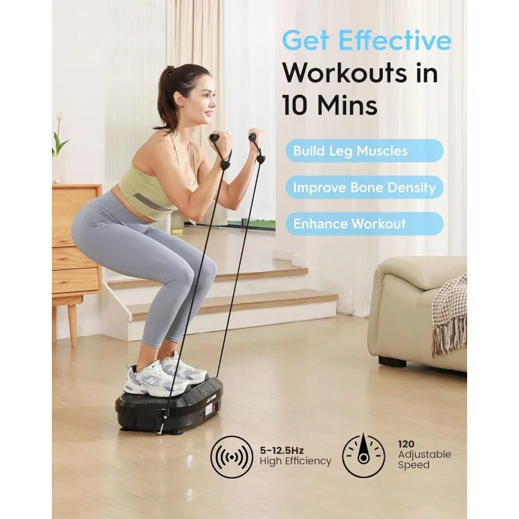 4D & Oscillation Vibration Plate – Whole Body Workout Machine with 120 Levels, Magnetic Foot Massage & Quiet Design (Includes Resistance Bands) - TheWellBeing4All