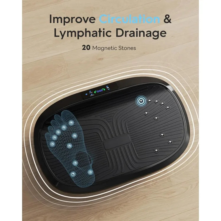 4D & Oscillation Vibration Plate – Whole Body Workout Machine with 120 Levels, Magnetic Foot Massage & Quiet Design (Includes Resistance Bands) - TheWellBeing4All