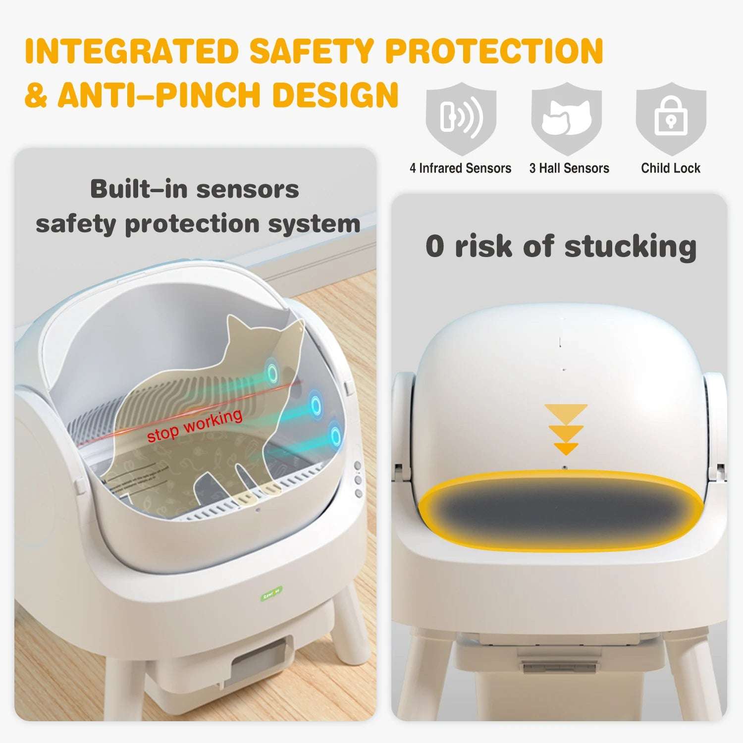 Automatic Self-Cleaning Cat Litter Box with Liners & Mat - Multiple Cats