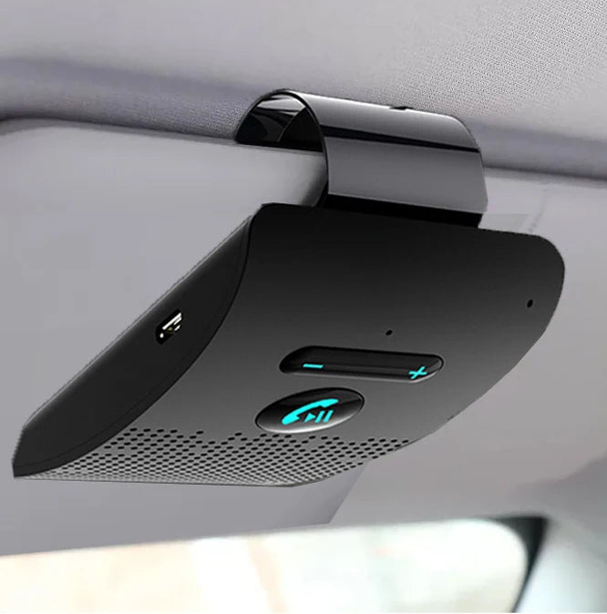 Bluetooth 5.0 Hands-Free Car Kit – 2W HIFI Speaker, Noise Cancelling, Sun Visor Clip & Dual Phone Pairing | Wireless MP3 Player for Cars - TheWellBeing4All