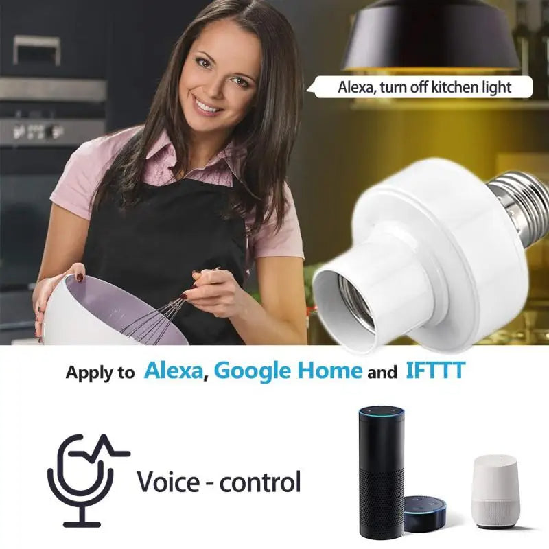 CORUI WiFi Smart Light Bulb Adapter E27/E26 – Voice Control with Alexa & Google Home, Works with Tuya/Smart Life App - TheWellBeing4All