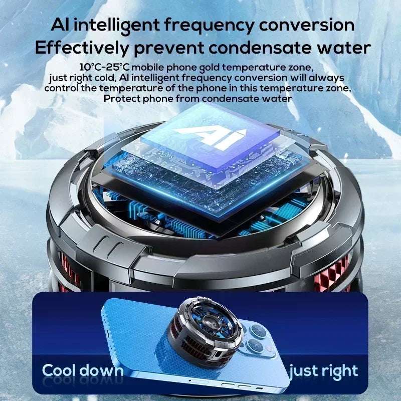 CX08-AI Mobile Phone Game Cooler | 20W Semiconductor Magnetic Back-clip Cooling Radiator for iOS & Android