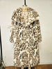 Elegant Leopard Print Faux Mink Fur Coat - Women's Long Oversized Winter Jacket