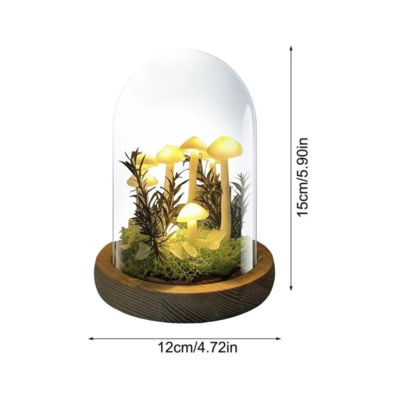EnchantedGlow DIY Mushroom Night Light – Handmade Wood & Glass Craft Kit, Battery-Powered Table Lamp - TheWellBeing4All