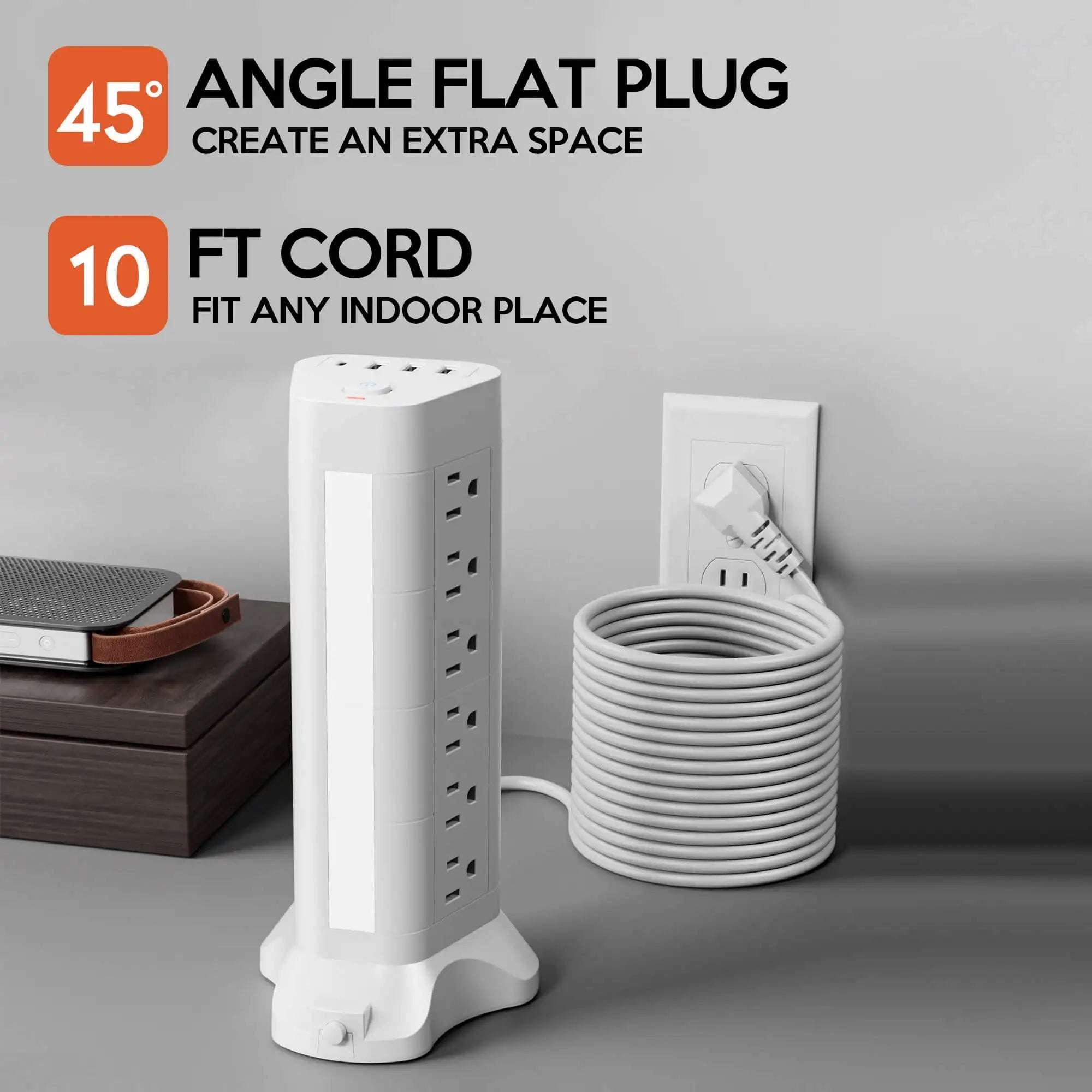 Extension Cord with 18 Outlets & 4 USB Ports - Surge Protector Power Strip Tower