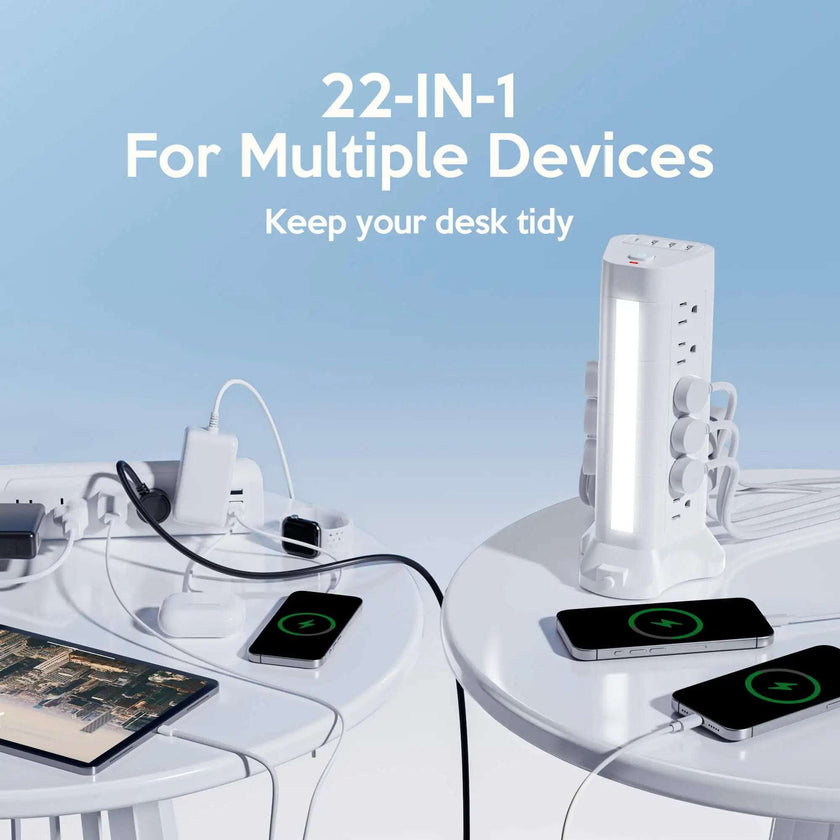 Extension Cord with 18 Outlets & 4 USB Ports - Surge Protector Power Strip Tower