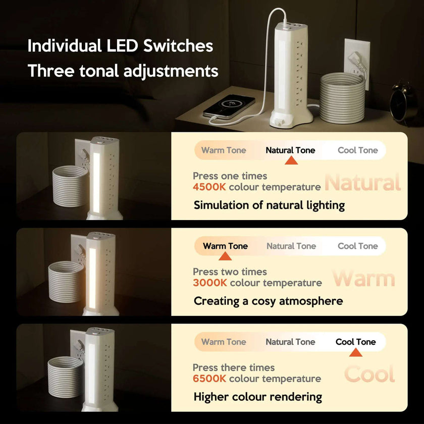 Extension Cord with 18 Outlets & 4 USB Ports - Surge Protector Power Strip Tower