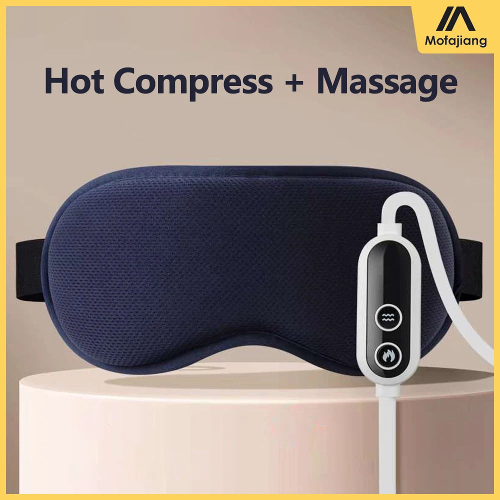 Heated Eye Massager for Eye Strain 3-Level Heat & 6 Vibration Modes | Dark Circles Relief - TheWellBeing4All