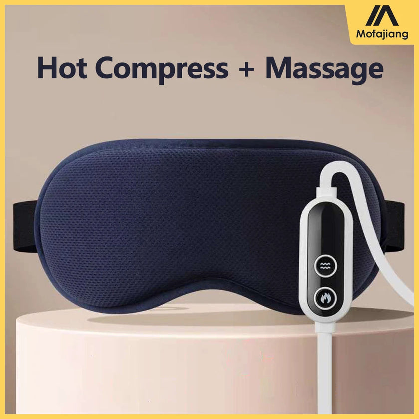Heated Eye Massager for Eye Strain 3-Level Heat & 6 Vibration Modes | Dark Circles Relief - TheWellBeing4All