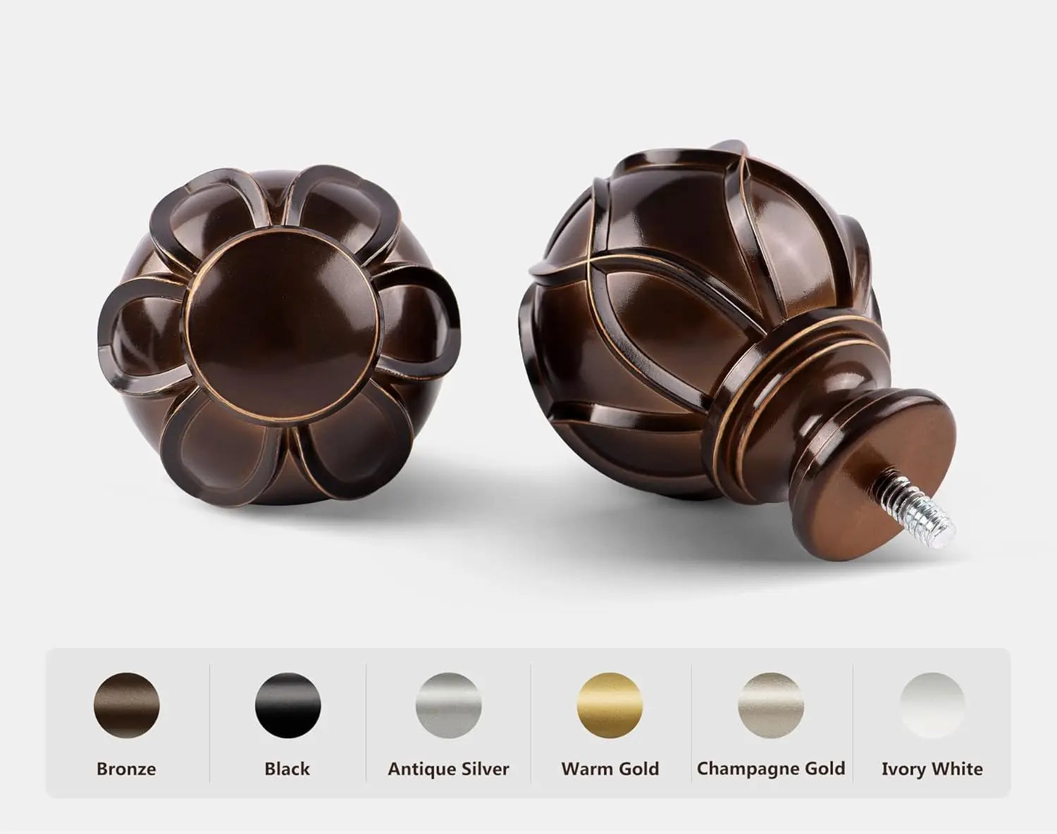 Heavy-Duty Telescoping Double Curtain Rod 66-120 Inch – Netted Texture Finials, 30lb Capacity, 6 Colors for Large Windows (54-115”) - TheWellBeing4All