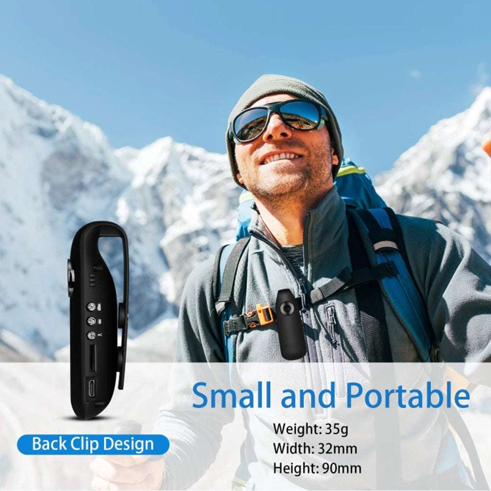 Mini Camera Portable HD Micro Cam - Pocket Video Recorder with Motion Detection for Outdoor Sports, Interviews, Meetings