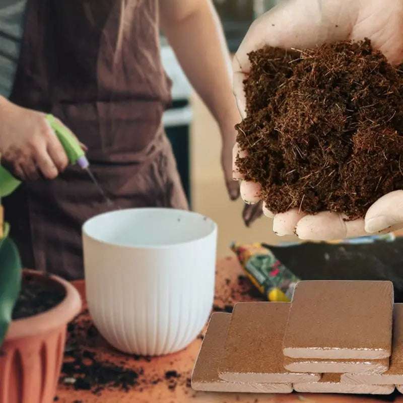 Organic Coconut Coir Pellet Soil | Lightweight, Nutrient-Rich Growing Medium for Flowers and Vegetables | Compressed Base