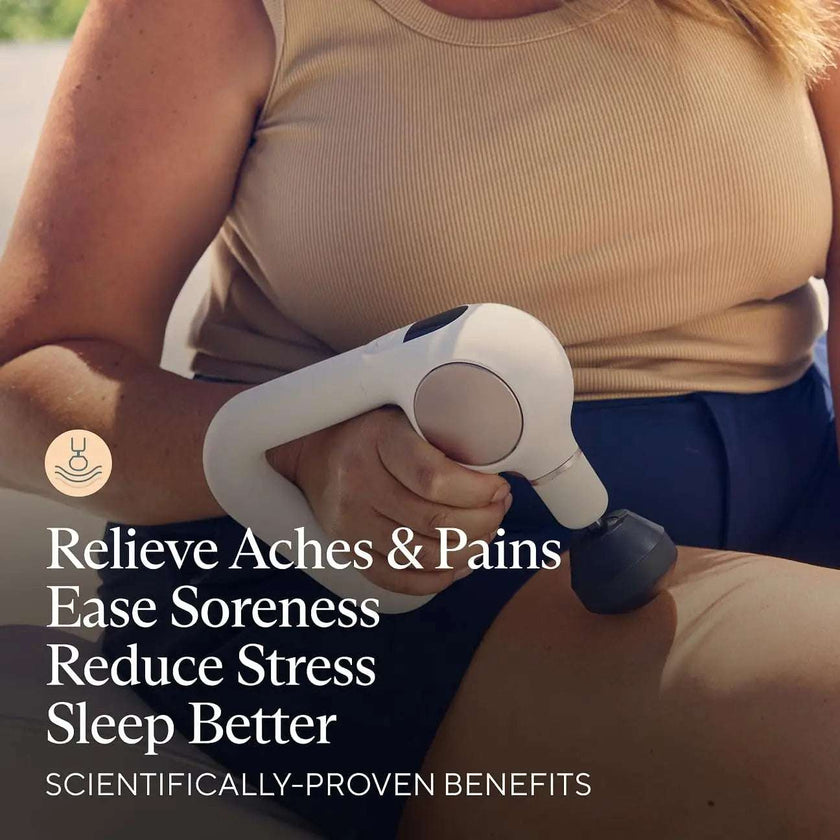 Percussion Massage Gun - Deep Tissue Personal Massager with Preloaded Breathwork Routines for Stress and Pain Relief