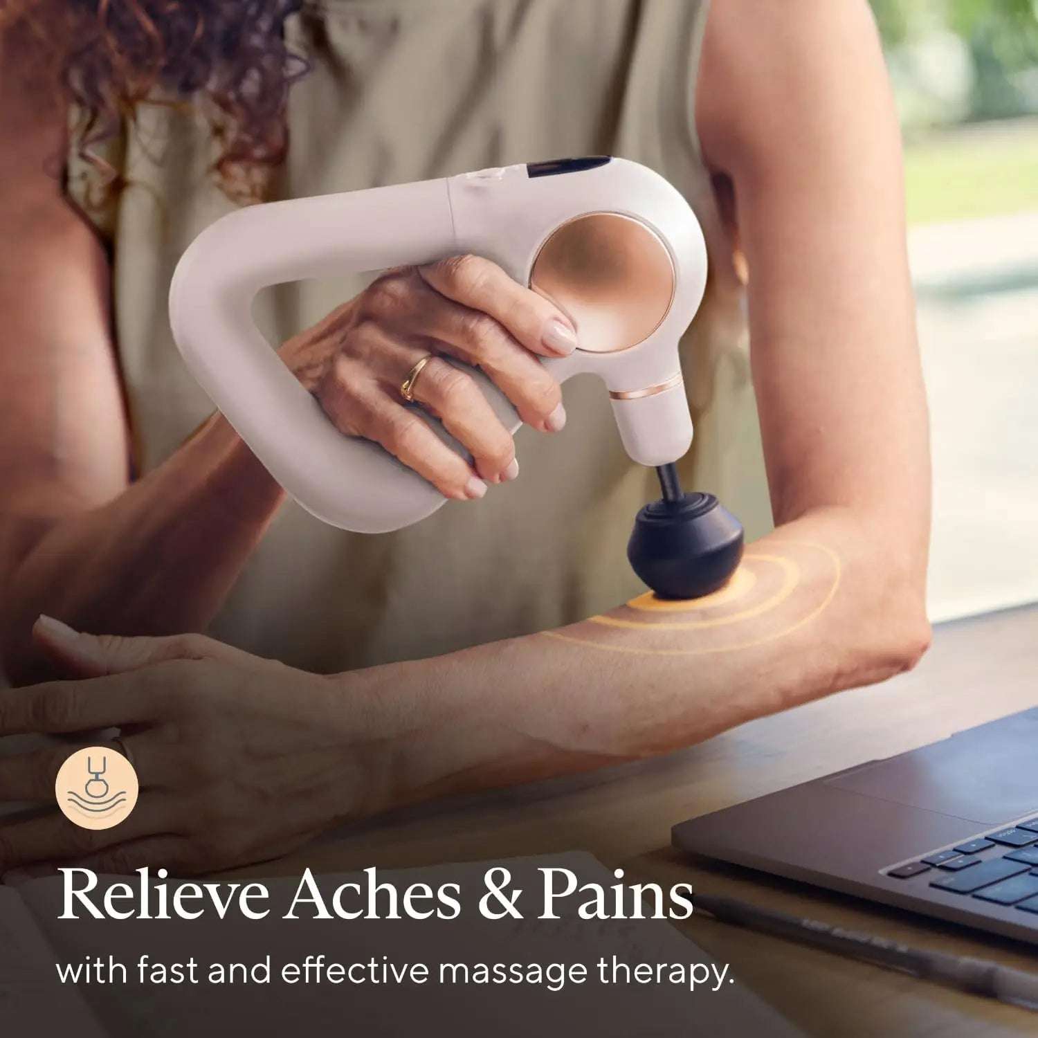 Percussion Massage Gun - Deep Tissue Personal Massager with Preloaded Breathwork Routines for Stress and Pain Relief