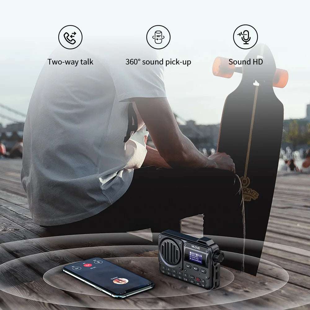 Portable Bluetooth Speaker with FM Radio | LCD Screen Display, USB & TF Card Support, Waterproof, 8W Powerful Sound, and Bluetooth 5.0