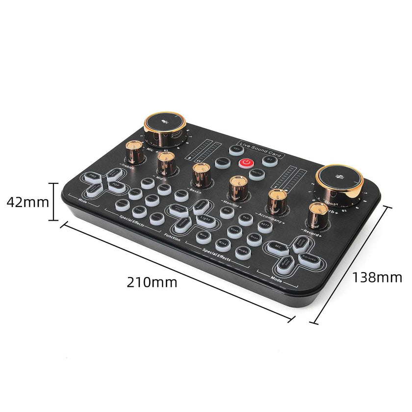 Professional Sound Card for Live Broadcast - 48V Smart Noise Reduction