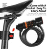 Rechargeable Bicycle Cable Lock with Rear Lights | 4 & 5 Digits Anti-Theft Password, Waterproof, Portable Cycling Lock