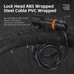 Rechargeable Bicycle Cable Lock with Rear Lights | 4 & 5 Digits Anti-Theft Password, Waterproof, Portable Cycling Lock