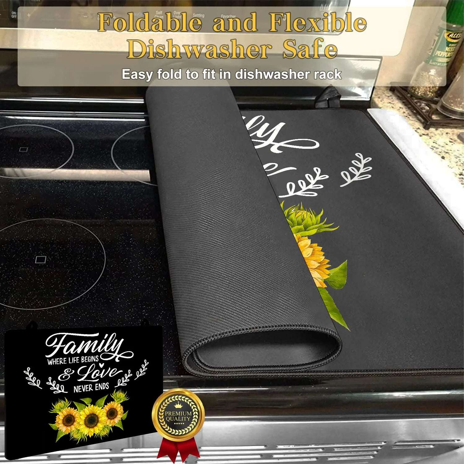 Silicone Stove Top Protector Mat | Heat Resistant, Non-Stick, Easy Clean, Flat RV Range & Ceramic Cooktop Cover