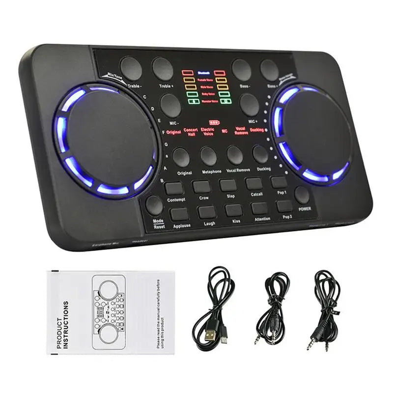 Thewellbeing4All V300 Pro live streaming sound card for DJs and streamers with noise reduction