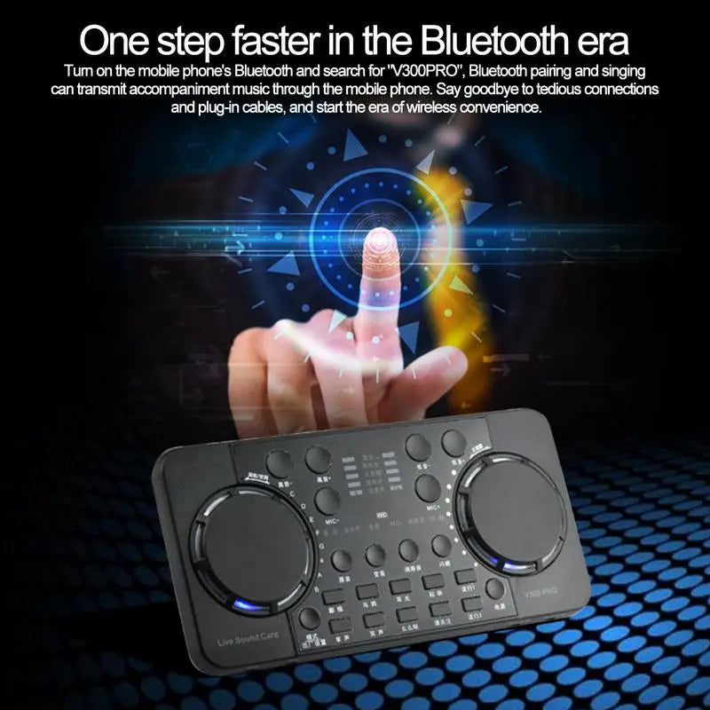 Thewellbeing4All V300 Pro live streaming sound card for DJs and streamers with noise reduction