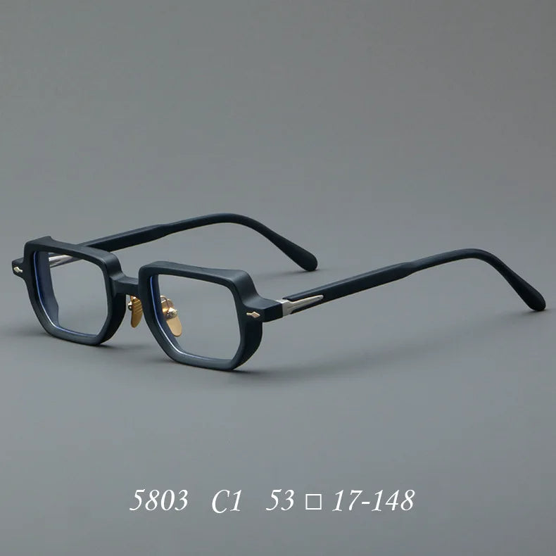 Vintage Personalized Thick Plate Square Eyeglass Frame - Anti Blue Light Glasses for Men - TheWellBeing4All