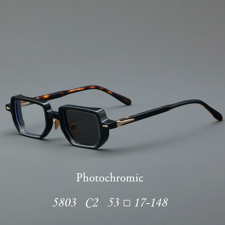 Vintage Personalized Thick Plate Square Eyeglass Frame - Anti Blue Light Glasses for Men - TheWellBeing4All