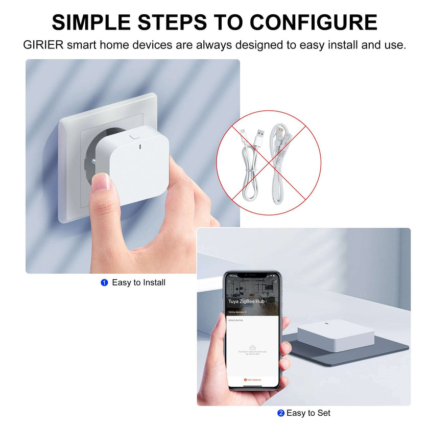 Tuya ZigBee Bluetooth Hub – Smart Home Gateway for Alexa & Google (EU/US Plug)