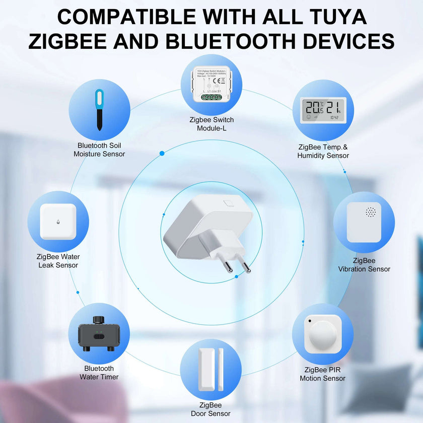 Tuya ZigBee Bluetooth Hub – Smart Home Gateway for Alexa & Google (EU/US Plug)