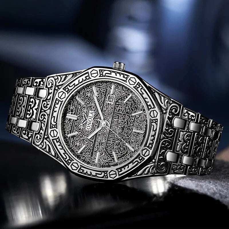 Elegant Vintage Quartz Watch – Waterproof, Stainless Steel Band, and Executive Quality